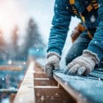 Finish carpentry work being completed indoors during winter, showing why winter is a smart time for finish carpentry in Cranston