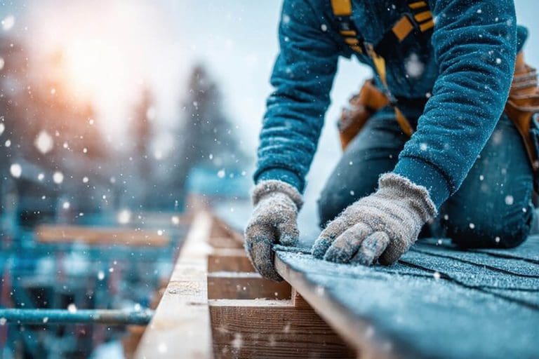 Finish carpentry work being completed indoors during winter, showing why winter is a smart time for finish carpentry in Cranston