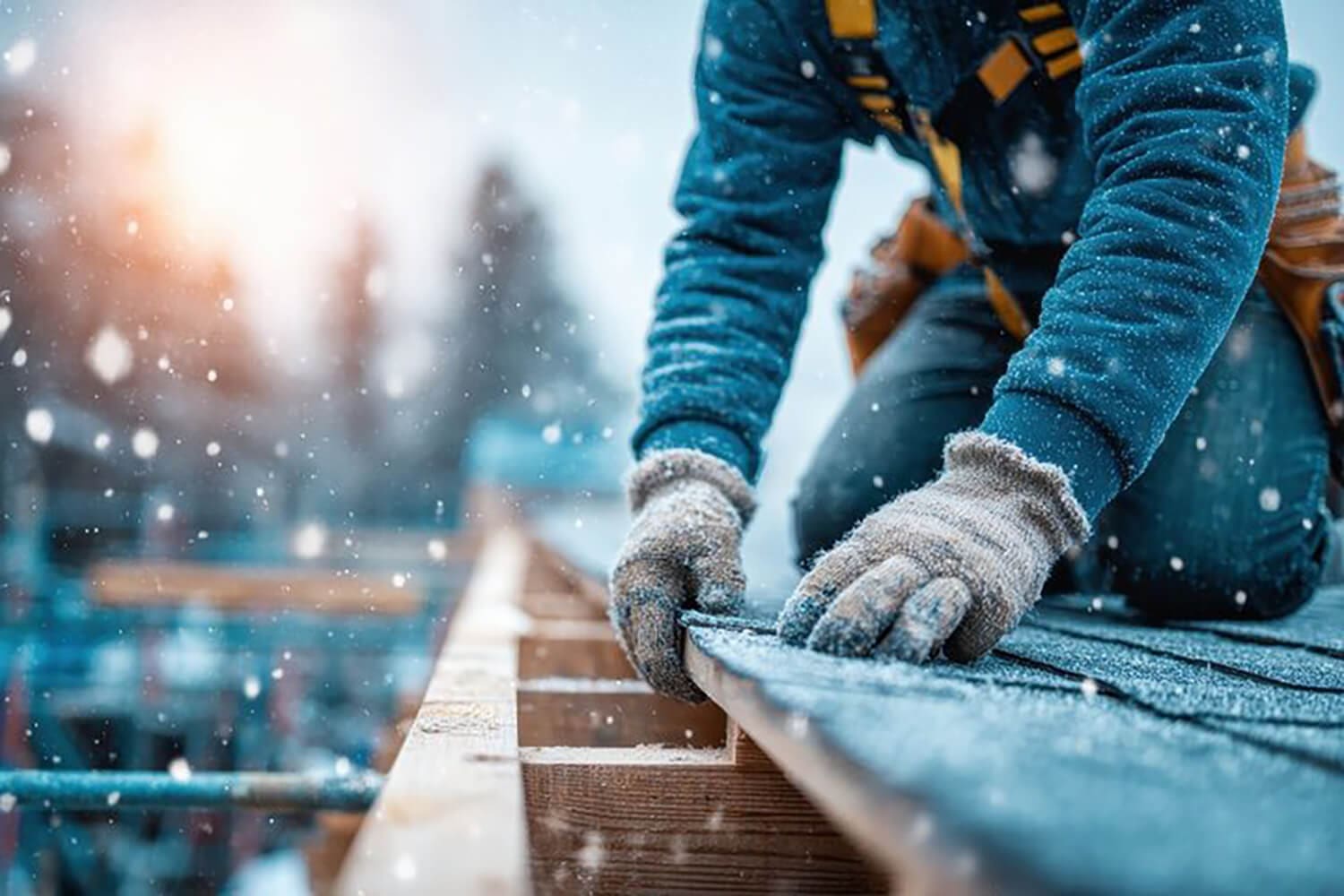 Finish carpentry work being completed indoors during winter, showing why winter is a smart time for finish carpentry in Cranston